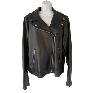 Torrid Womens 2XL Black Faux Leather Moto Biker Jacket Size 2 11991226